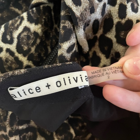 Alice + Olivia Leopard Print Mini Skirt in Brown and Cream - Picture 7 of 12